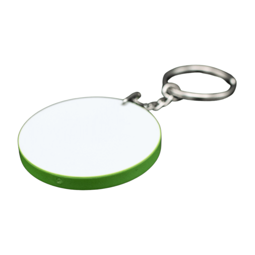 Keyring (Polymer; Light Green edge; Round; 4.9cm - Custom Printed