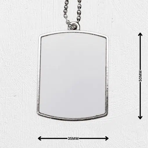 Army Dog Tag (White; 5cm x 3.5cm) Custom Printed