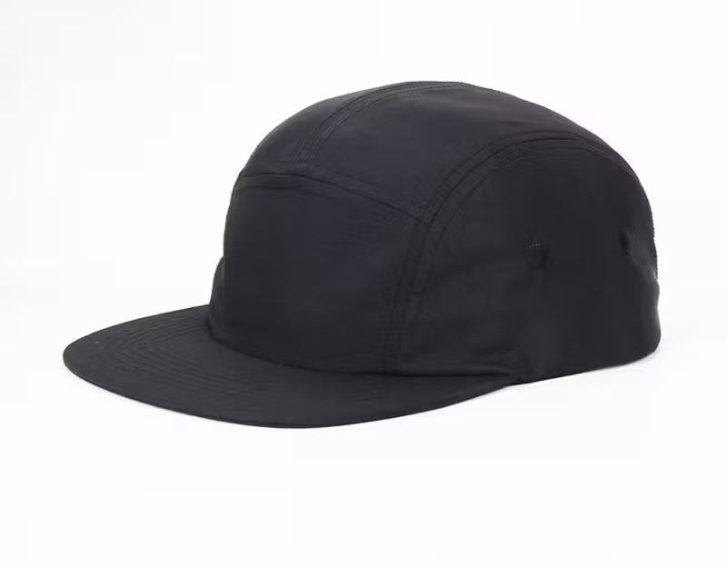 Unisex 5-Panel Baseball Cap Snapback Hat - Black